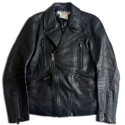 KATHARINE HAMNETT LONDON Black Sheep Skin Leather Riders Jacket