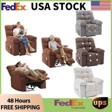 Oversized Recliner Rocking Chair,Wide Overstuffed Soft Sofa w/Massage Heat,Bedro