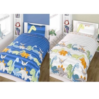 DINOSAURS DUVET COVER SETS - JUNIOR / BEDDING BUNDLE 4 IN 1, SINGLE & DOUBLE