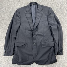 Canali Suit Jacket Mens 42 Black Wool Tweed Travel Business Made In Italy