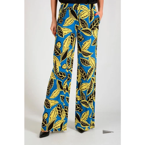 Pantaloni MOSCHINO Boutique Leaf nuovi $272 TAGLIA 6 blu elastico in vita con coulisse