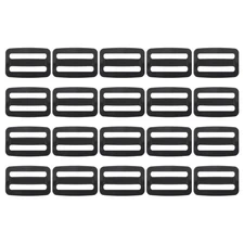 20 x Plastic Slide Buckle 1.25" 32mm Tri-Glide Slider Black
