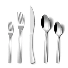 40-Piece Silverware Set, Stainless Steel Silverware Sets for 8, Forks Spoons ...