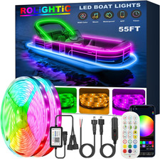55FT RGB LED Boat Lights with Remote, Waterproof Marine Strip for Deck Interio