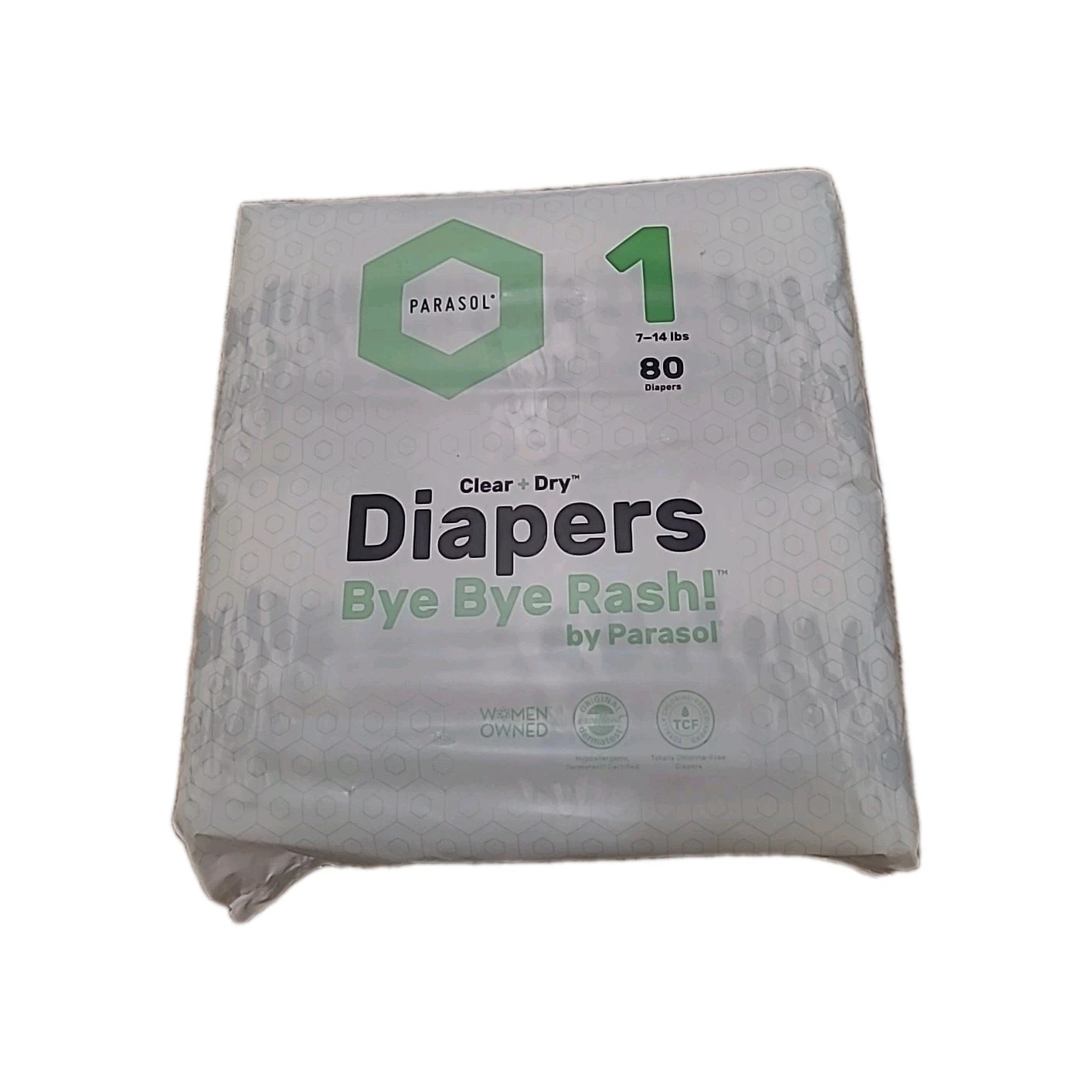 Parasol Clear + Dry Natural Disposable Diapers - Size 1 - 80ct 7-14lbs