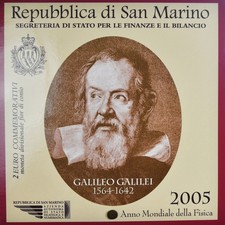 [#1161147] San Marino, 2 Euro, Galileo Galilei, 2005, Rome, MS, Bi-Metallic, KM: