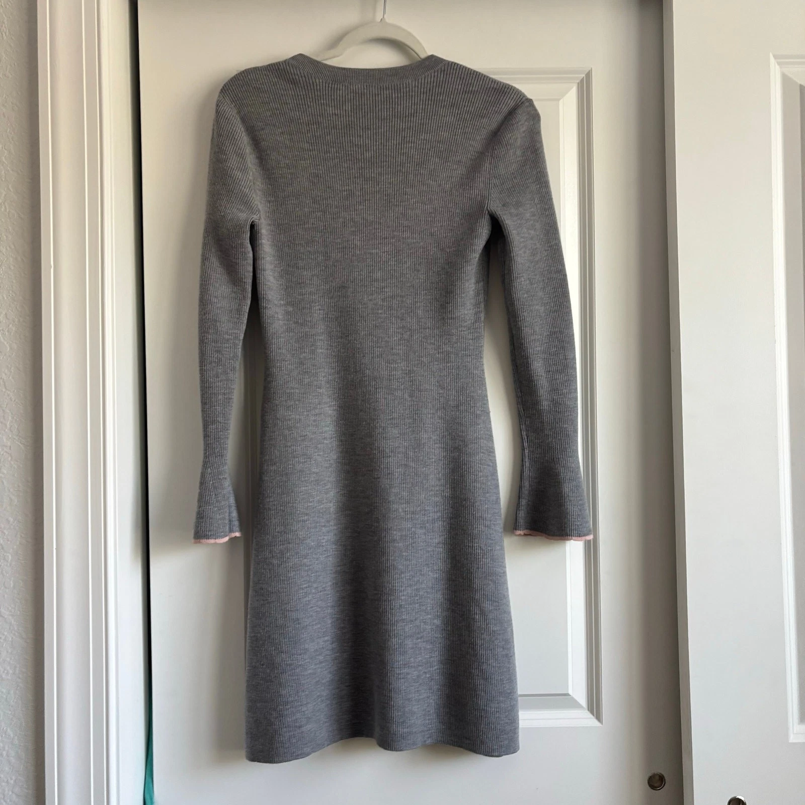 Abito maglione Tory Burch us intime ottimeioni cond lanano merinote aderent svasat manic lungao grigio t