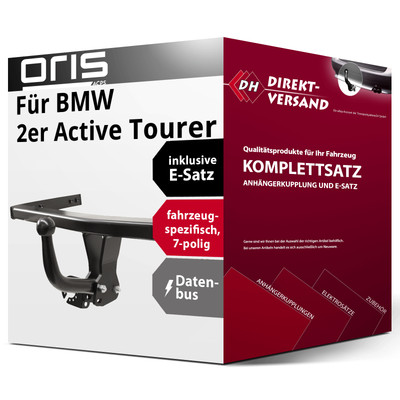 Für 2er Active Tourer U06 (Oris) Anhängerkupplung starr + E-Satz 7pol top