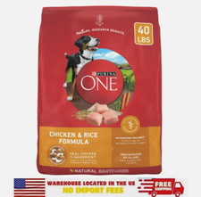 Purina One Dry Dog Food for Adult Dogs High Protein, Real Chicken & Rice, 40 lb 1.40 per pound
