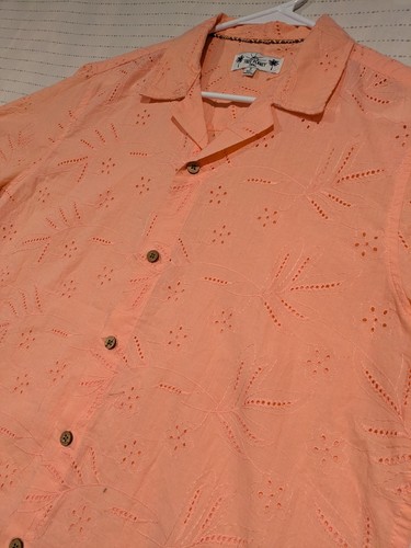 Camicia da campeggio Free Planet ricamata con occhielli floreali pesca manica corta uomo piccola - Foto 3 di 7