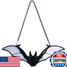 Holliveey Bat Stained Glass Sun Catcher Window Hanging Handmade Translucent