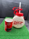 Vintage Coca-Cola Water Jug With Straw & Vintage Piggy Bank Set