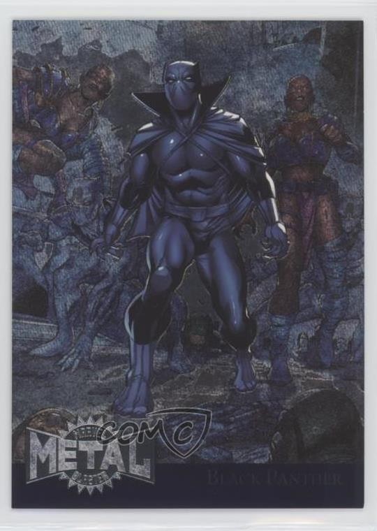 2015 Marvel Fleer Retro 1995 Fleer Metal Blaster Black Panther #2 0kg8