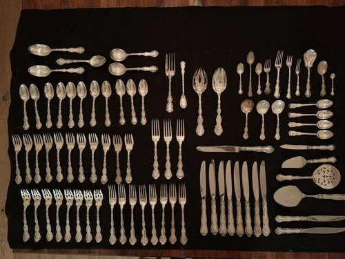 Gorham "Strasbourg" Sterling Silver Flatware Sets - 82 pieces-sets+specialty