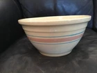 Vintage MCCOY LARGE 10” OVEN PROOF MIXING BOWL PINK BLUE STRIPES USA