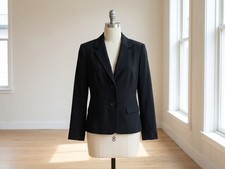 Black Label by Evan-Picone Classic Black 2-Button Career Blazer Size 8