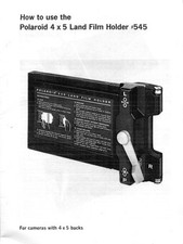 Polaroid 4 x 5 Land Film Holder 545 Instruction Manual Reprint