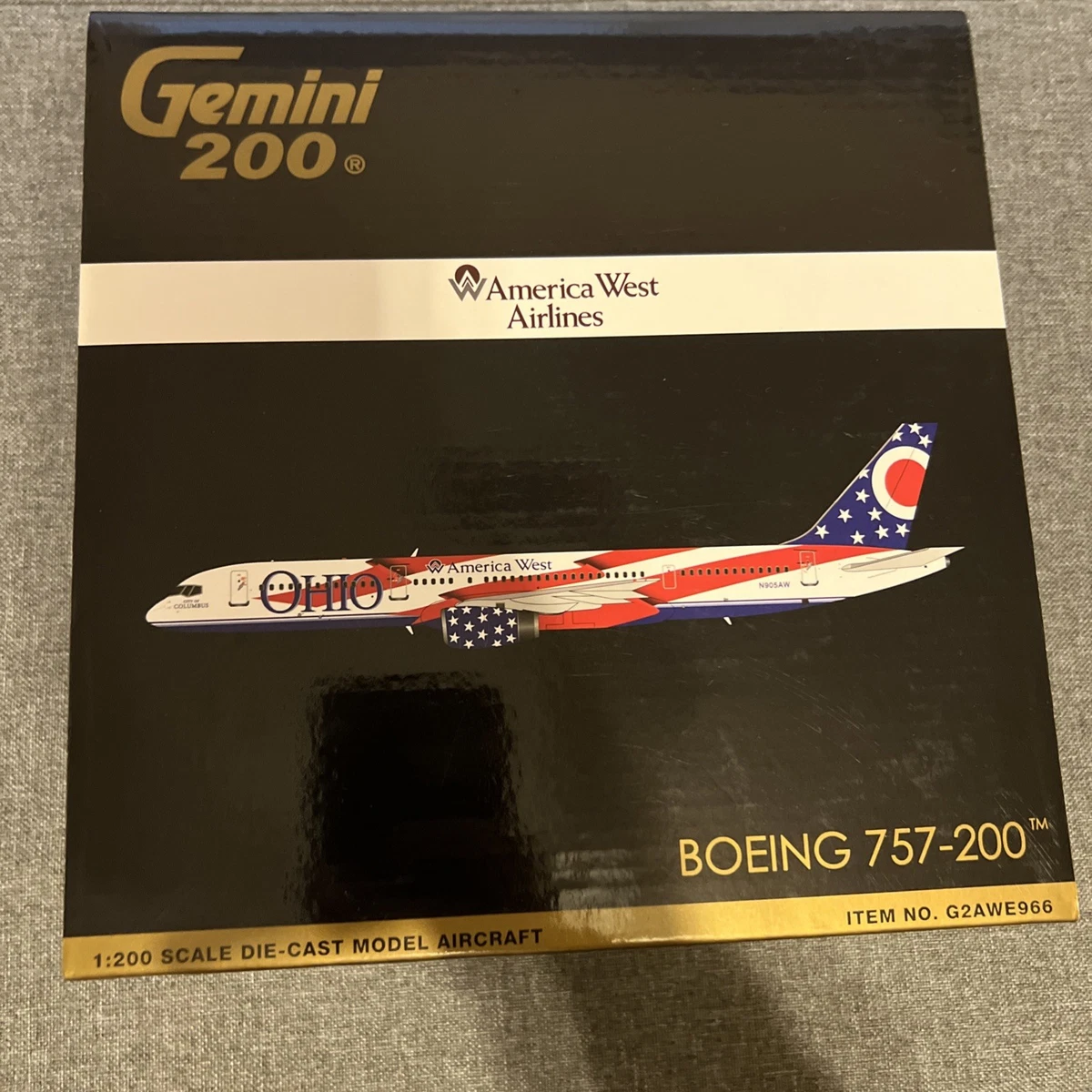 Maquette GeminiJets Boeing 757 TWA échelle 1/200, Diecast, édition Originale 2009