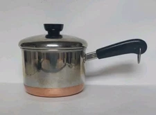 Revere Ware 1.5 Quart Sauce Pan Pot Copper Clad (1982) with Lid 