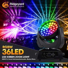 36x10W LED RGBW Zoom Moving Head Stage Light DMX Beam Wash Lighting DJ Disco
