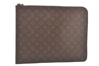 Autentico Louis Vuitton Monogram Poche Documenti Astuccio Vecchio Modello 495AA