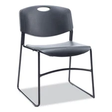 Alera CA671 Resin Stacking Chair, Supports Up To 275 Lb, Black Seat/back, Black