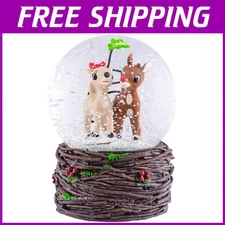 Rudolph & Clarice Mistletoe Musical Snowdome