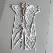 Vintage Sears Brand Size 3M Toddler Girls Pajama Romper w/Ruffles on Front 1980s