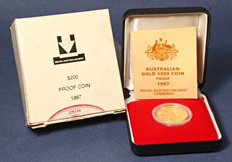 1987 Australia Gold $200 Proof Coin - Arthur Phillip Commem- 10g .916 OGP COA - Image 3 of 3