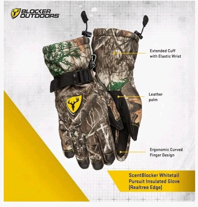 Scent Blocker Whitetail Pursuit Windblocker Insulated Hunting Gloves Size Medium - Image 2 of 4