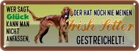 Blechschild 10X27 Cm Irish Setter Hund Gestreichelt Tier Haustier Deko Geschenk