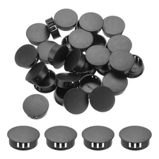 100 PCS 28mm 1 1/8" Black Plastic Hole Plugs Flush Type Panel Insert Caps