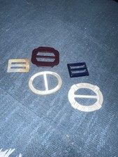 Lot Of 5 Vintage Belt Buckles Scarf 1930s-1940s Bakelite Celluloid Plastic 296