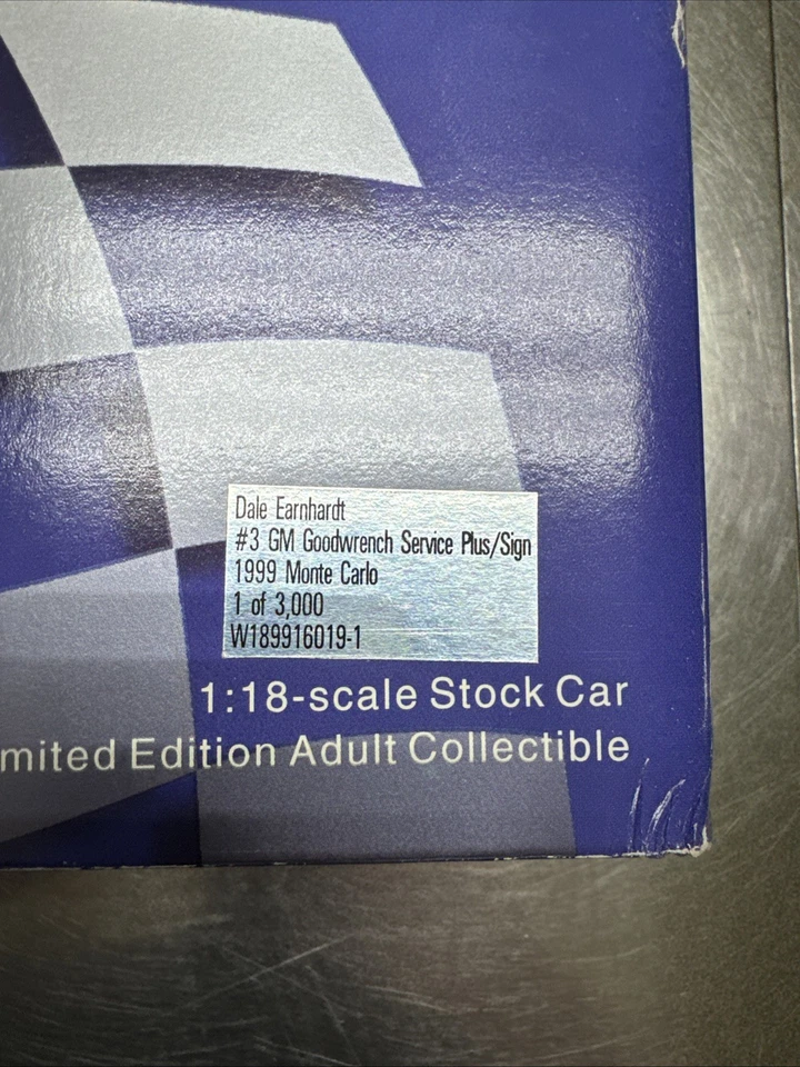 1999 Dale Earnhardt Goodwrench Service Plus Sign Monte Carlo NASCAR Action 1/18 - Image 3 of 4
