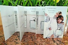 AZZARO CHROME Men's Cologne Eau De Toilette Mini SAMPLE Splash NEW ~ 0.05 oz x 4