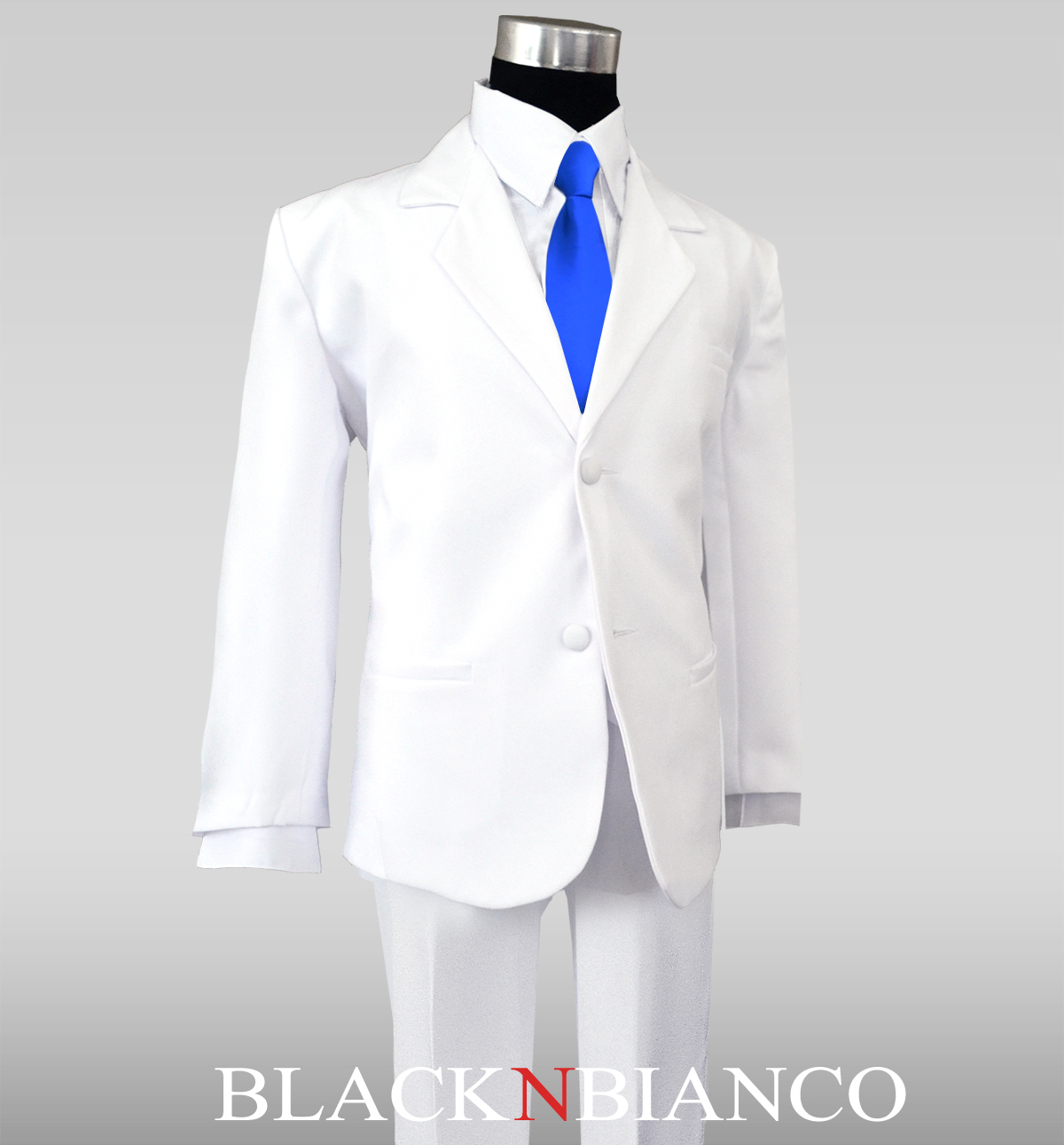 Royal Blue Long Neck Tie Outfit Set 