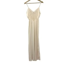 Vintage Diane Von Furstenberg Ivory Maxi Slip Nightgown Dainty Feminine Lace
