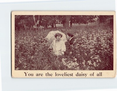 Postcard You are the loveliest daisy of all with Lovers Flowers Picture