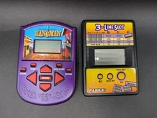 VTG Hangman Electronic Handheld Game Milton Bradley + Radica 3-Line Slot WORKS