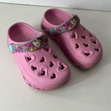 Skechers Slip-On blinking Shoes clogs pink with unicorn prints kids size 11
