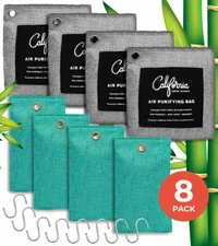 THE COMPLETE 8 PACK  BAMBOO CHARCOAL AIR PURIFYING BAGS AIR/CAR DEODORIZER
