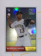 KE’BRYAN HAYES 2021 TOPPS CHROME 70 YEARS OF TOPPS ROOKIE REFRACTOR #70YTC-11