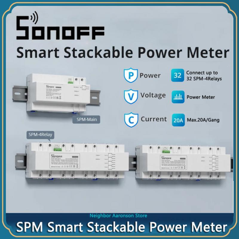 SONOFF SPM Main/4Relay WiFi Smart Stackable Power Meter Switch 20A/Gang Overload