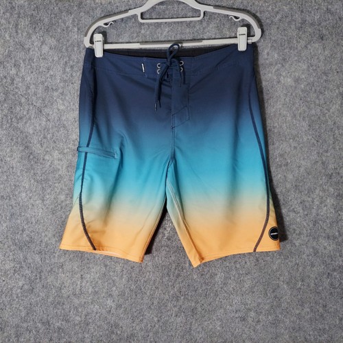 Short De Bain O'Neill Noir à Rayures Rouge Et Blanc - Taille 30, Occasion Très Bon état