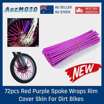 72Pcs Spoke Wrap Kit Purple Skins Wraps Skin Custom Spokes Dirtbike  Motorcycle