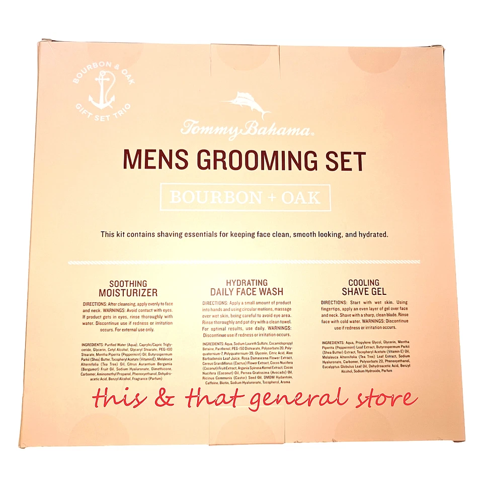 NUEVO TOMMY BAHAMA PREMIUM CONJUNTO DE REGALO DE ASEO PARA HOMBRES GEL DE AFEITAR LAVADO FACIAL HIDRATANTE) Foto 4 de 4