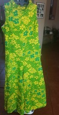 Vintage Lila Honolulu 60s Jumpsuit Palazzo Pants Mod Bright Floral Hawaiian S M