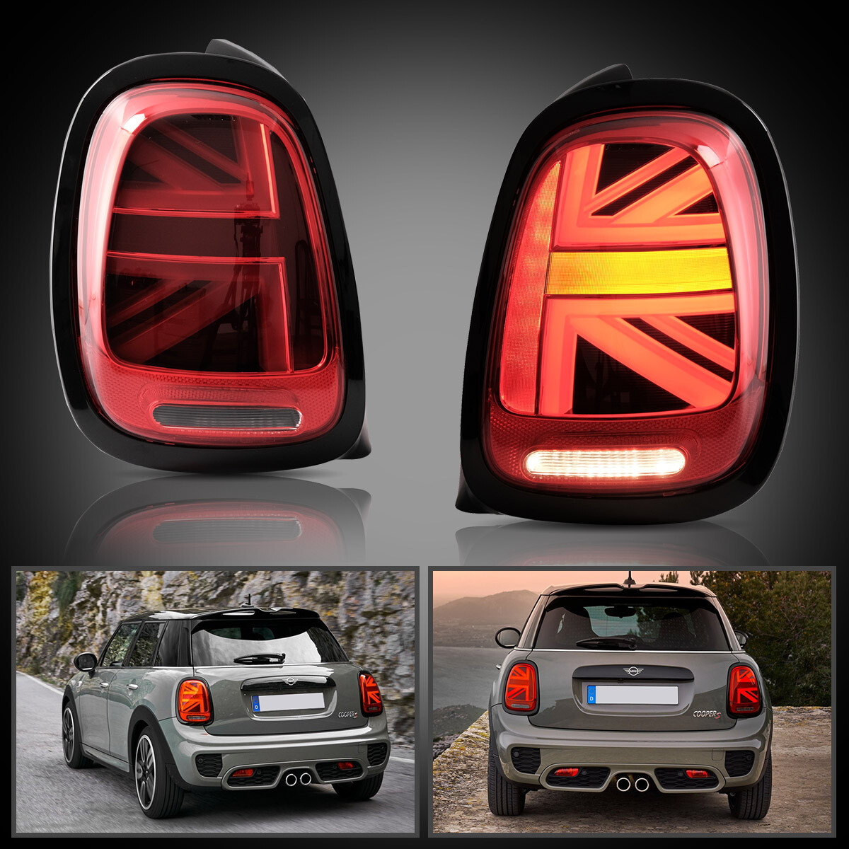 Pair LED Tail Lights For 2014-2019 BMW Mini Cooper F55 F56 F57 ...