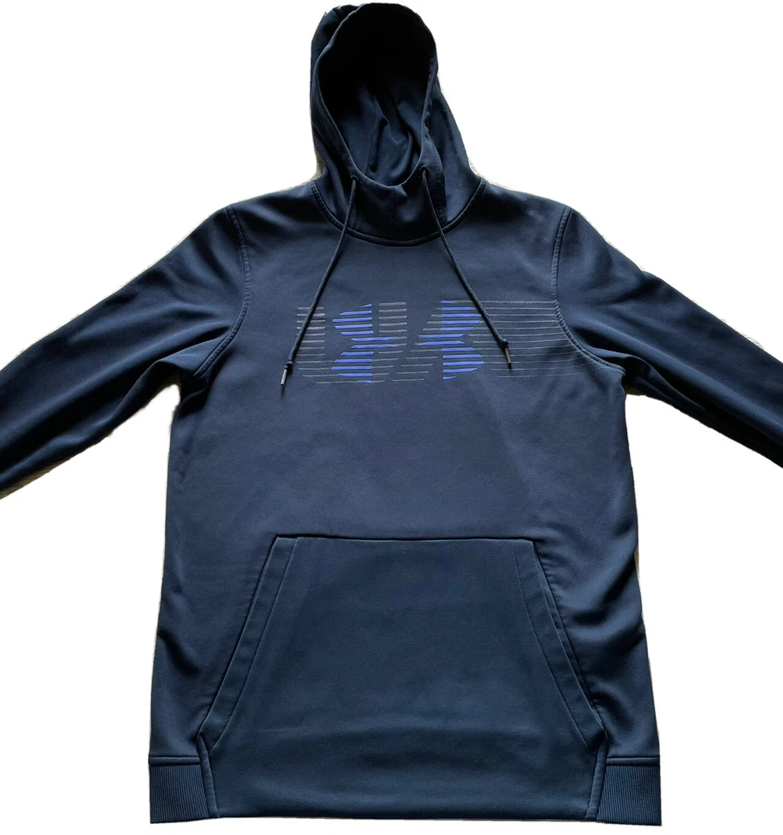 Men s UNDER ARMOUR Spectrum Hoodie Coldgear Loose Fit Blue Logo