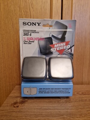 Sony SRS-5 Mini Portable Speaker System Rare 1991 Brandneu Versiegelt 